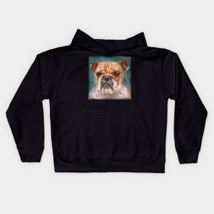 Painting of a Bulldog with Angry Face Kids Hoodie